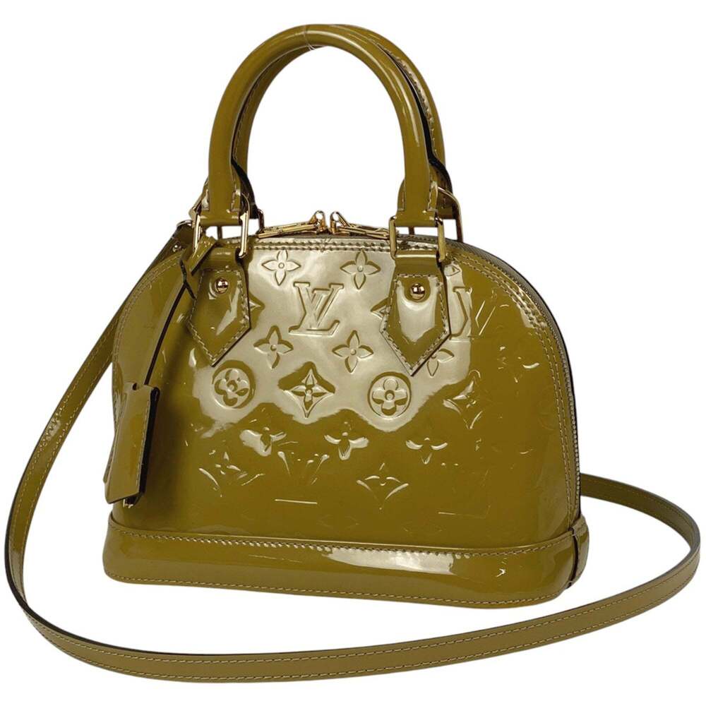 Louis Vuitton Olive Green Vernis Alma BB Satchel